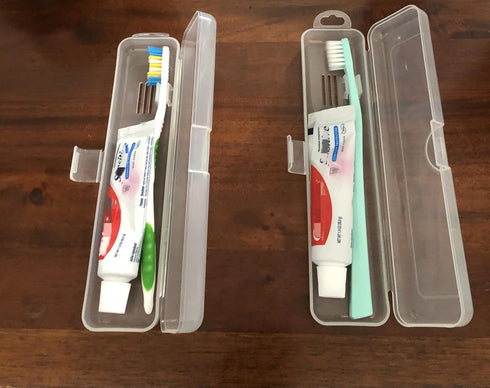 2 Packs Transparent Portable Dust-proof Toothbrush and Toothpaste Cases for Daily and Travel Use (2 Pack Clear)...