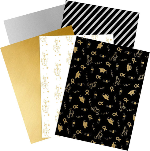 CHRORINE 45 Sheets Graduation Tissue Paper Wrapping Paper for Graduation Crafts Decor 5 Styles...