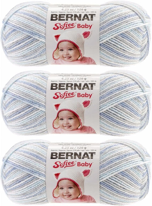 Bernat 166031-31129 Softee Baby Yarn - Ombres - Blue Flannel3......