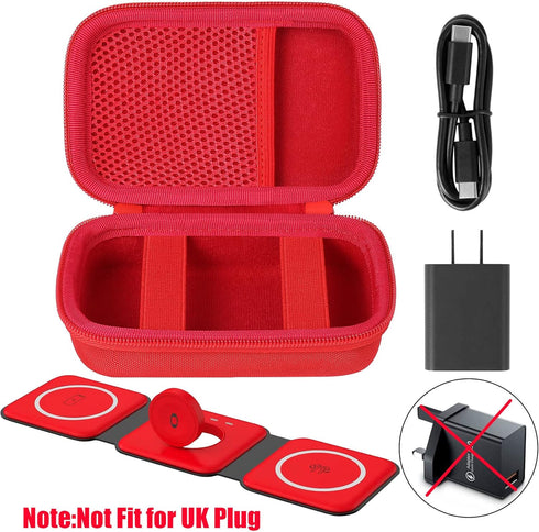 Aenllosi Hard Carrying Case Replacement for UCOMX Nano 3 in 1 Foldable Wireless Charging Station (Red,Case Only)...