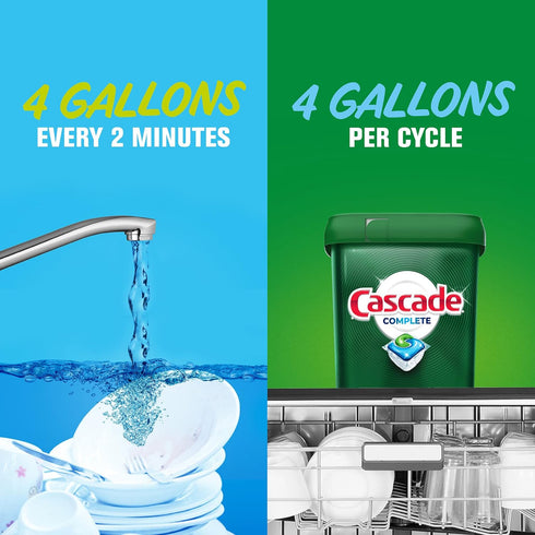Cascade Complete ActionPacs, Dishwasher Detergent Pods, Fresh, 27 Count...