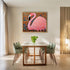 Posterizer 1 pcs- mosaic stle background with pastel pink flamingo-Art for Animal Lovers- Living Room Bedroom Decor- unframed wall art...