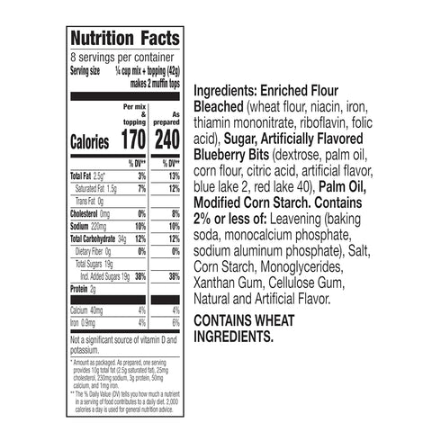 Betty Crocker Muffin Tops Mix, Blueberry, With Topping, 11.9 oz...
