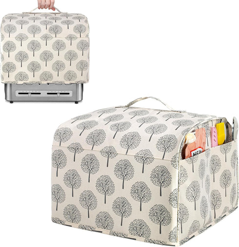 YARWO 4 Slice Toaster Dust Cover Compatible for Cuisinart CPT-435P1/CPT-640P1, Hamilton Beach, Oster, Wipeable Cotton Bread Machine Cover Fits for...