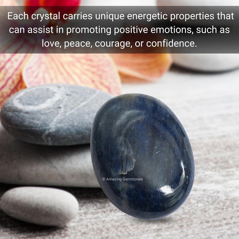 Amazing Gemstone Blue Aventurine Crystals and Healing Stones - Large Palm Stone Crystals Piedra - Crystal for Good Luck, Positive Energy, Meditati...