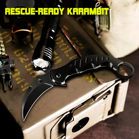 Spring Assisted Karambit Knife - Tactical Karambit Folding Knife - Pocket & Folding Knife - Military Sharp Tiger Claw Knives - Best Combat for Hun...