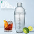 Homestia 2Pcs Plastic Cocktail Shaker Set, Hand Shaker Cup Mixer with Tea Shaker Cup with Scales, Transparent Bar Tool Sets with Measuring Jigger ...