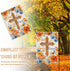 Fall for Jesus He Never Leaves Decorative Garden Flag, Religious Autumn Cross Pumpkin Flower Yard Outside Decorations, Christian Floral Seasonal O...