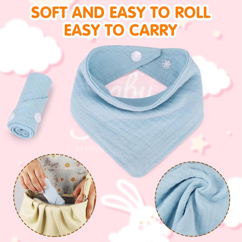 Accmor 10 Pack Muslin Baby Bibs Baby Bandana Drool Bibs 100% Cotton Baby Bibs for Teething and Drooling, Soft Bibs for Baby Girls Boys...