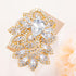 LAXPICOL Women's Vintage Blue Austrian Crystal Elegant Flower Teardrop Brooch Gold Tone...