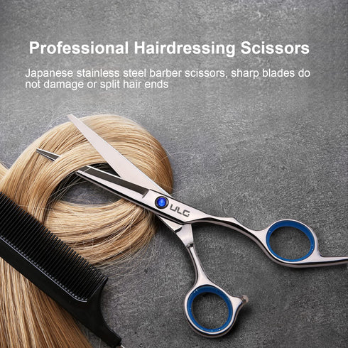 Hair Cutting Scissors, ULG Professional Hair Scissors 6.5 inch Right-Hand Razor Edge Barber Scissors Salon Hair Cutting Shears Made of Japanese St...