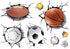 3D Rugby Football Basketball Volleyball Soccer Ball Wall Decals Stickers Wall Stickers Decals Wall Decor Decals Wall Decor Sports Decals Wall Mura...