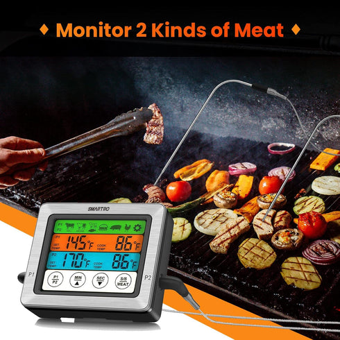 SMARTRO ST54 Dual Probe Digital Meat Thermometer for Cooking Food Kitchen Oven BBQ Grill with Timer Mode and Commercial-Grade Probes...