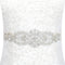 Pardecor Women Rhinestone Applique Crystal Wedding Trim Silver Applique Trims Sash Belt Applique for Bridal Dress Evening Dress for Bridesmaid Gow...
