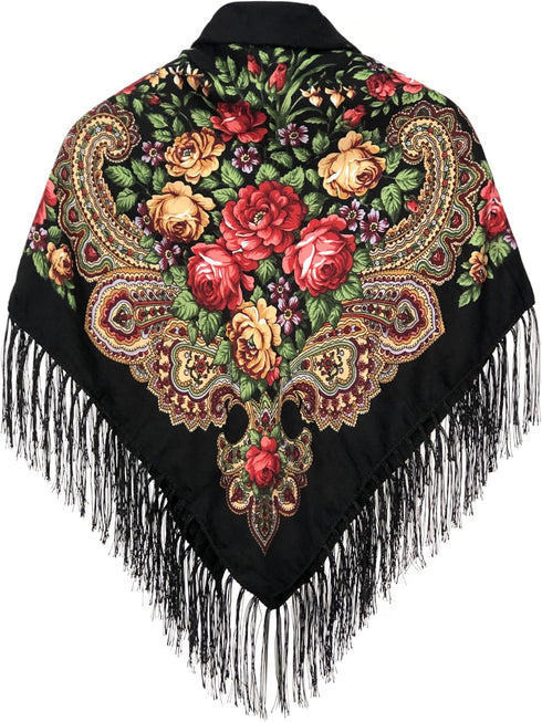 Russian Style Muffler Warm Scarf with Tassel Women's Traditional Scarf Wrap Shawl Fringes Printing Cape...