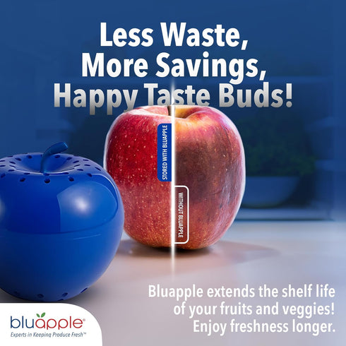Bluapple Ethylene Gas Absorber Produce Saver Combo Pack - Keeps Fruits & Veggies Fresh in Refrigerator, Lasts up to 3 Months, 8 Packets and 2 Blua...