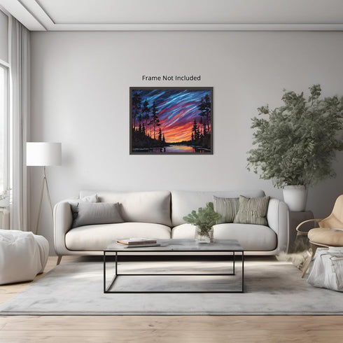 Posterizer 1 pcs- mountains, trees, night sky landscape nature 4-Landscape & Nature Art-Floral Botanical Art- Decor for Home & Office- unframed wa...