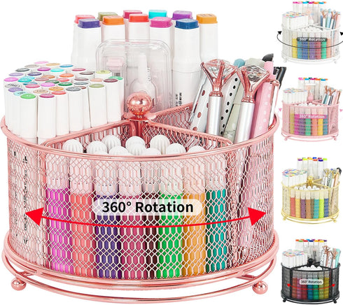 360-Degree Rotating Pen Holder for Desk, Art Supply Storage Desk Organizer, Desktop Pencil Holder Desk Accessories for Office Supplies, Pen Organi...