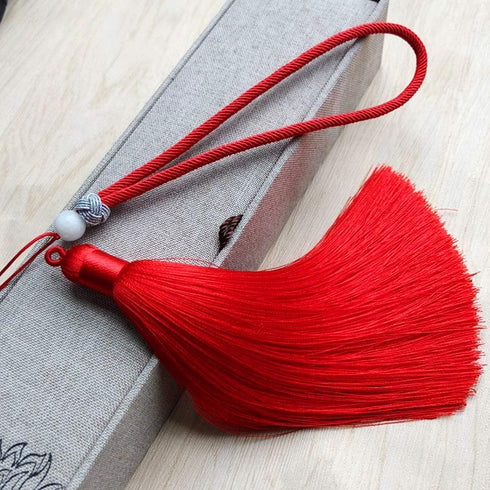 VAPKER 20pcs Red Tassel Mini Silk Tassels for Craft Jewelry Making Woman, Handmade Soft Ice Silky Tassels with Loops for DIY Projects, Bookmarks(8...