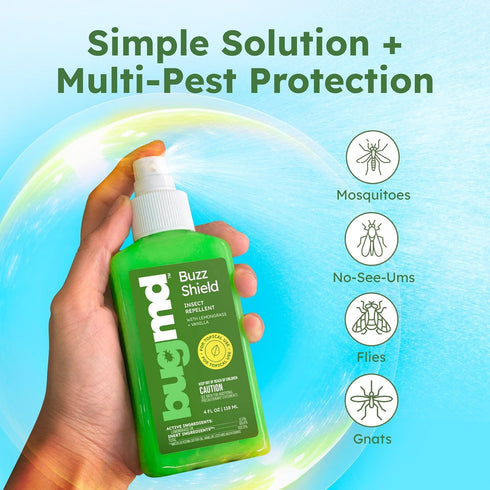 BugMD Buzz Shield (2-Pack) - Mosquito Repellent Outdoor Spray for Body, Insect Repellent, Tick Repellent for People, DEET Free Bug Spray, Mosquito...