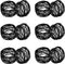 Kaizen Casa Handmade Decorations Black Napkin Rings Set of 12 Metal Mesh for Weddings Dinner Parties or Every Day Use (Black, 12)...