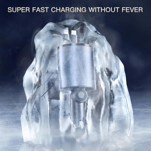 Retractable Car Charger, 4 in 1 Fast Charge Car Phone Charger, Retractable Cables and 2 USB Ports, Car Charger Adapter for iPhone 15/14/13/12 Pro ...