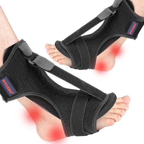 2 Pack Plantar Fasciitis Night Splint Drop Foot Orthotic Brace, Adjustable Plantar Fasciitis Brace, Improved Dorsal Night Splint for Effective Rel...