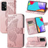 Wallet Case for Galaxy A52 4G/5G,PU Leather Flip Case Cover with Wrist Strap Cash Credit Card Slots Holder Pocket Emboss Butterfly Flower Protecti...