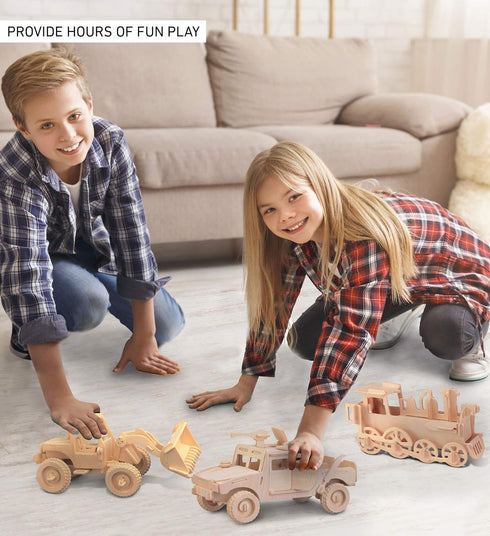 Puzzled 3D Puzzle H1 Truck SUV Wood Craft Construction Model Kit, Fun Unique & Educational DIY Wooden Army Toy Assemble Model Unfinished Crafting ...