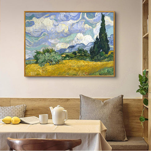 Van Gogh Wheat Field with Cypresses Aesthetic Posters - Impressionist Famous Landscape Paintings - Home Decoration Canvas Art Painting Unframed (1...
