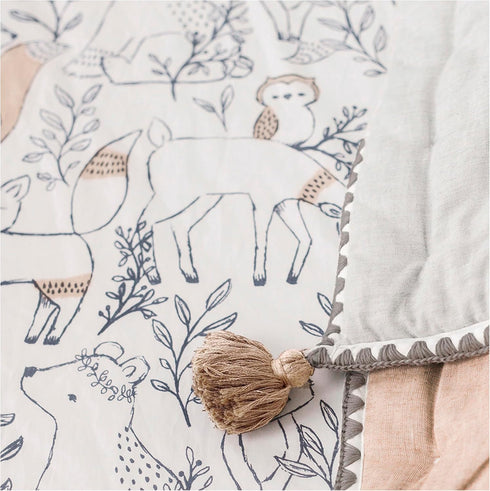Crane Baby Crib Sheet, Woodland Crib Sheets for Boys and Girls, Soft 100% Cotton Sateen Baby Crib Sheets, Baby Bedding & Toddler Sheets, Gender Ne...