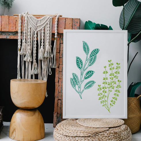 Large Vine Leaf Stencils Set (6 Designs) for Painting on Walls, Reusable Ivy Leaf Branch Templates for Garden Fence Furniture Canvas Home Decor DI...