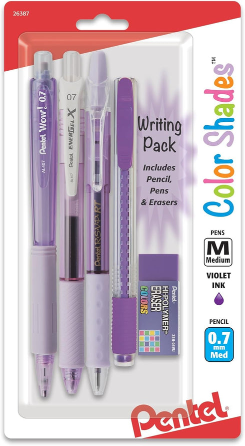 Pentel Color Shades Writing Pack - Pastel Violet (BLBKALZBPV)...
