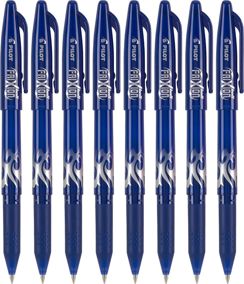 PILOT FriXion Ball Erasable & Refillable Gel Ink Stick Pens, Fine Point, Blue Ink, 8-Pack...