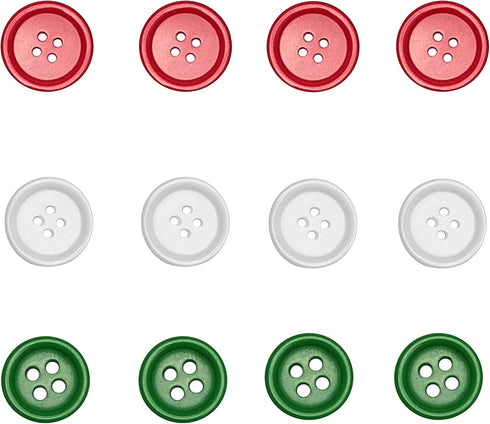 Libiline 100pcs Resin Button Solid Color 4Holes Craft Clothe Sewing Card Making Sweater Shirt (Christmas Buttons, 11/16"(17mm))...