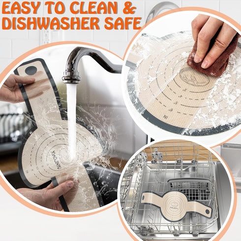 Silicone Bread Sling for Dutch Oven, 2PCS Non-Stick & Easy Clean Reusable Silicone Bread Baking Mat, with Extra Long Handles Bread Baking Sheet Li...