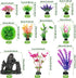 Aquarium Decorations Fish Tank Artificial Plastic Plants, 12pcs Aquarium Decor Plants and Cave Rock Decoration Set Hideout Ornaments, Fish Tank Ac...