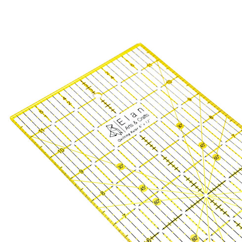 Elan Patchwork Ruler, Quilting Rulers, Imperial Ruler, Acrylic Ruler, Sewing Ruler for Quilting Supplies, Patchwork Square, Transparent Ruler, Qui...