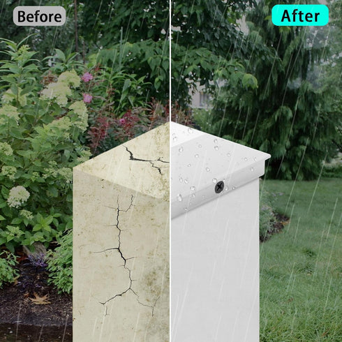 Eapele 4X4(3.5in x 3.5in) Wood Fence Post Caps, PP Plastic Water-Proof UV-Proof, Keep Post from Cracking and Rotting (4pcs, White?...