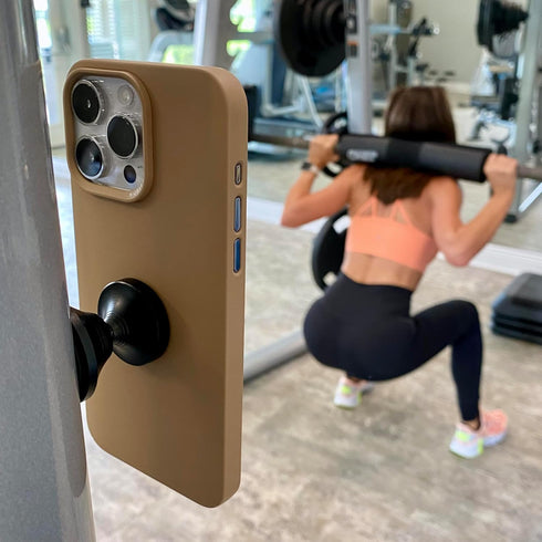 Dual Magnetic Phone Holder for Car & Gym - Cell Phone Magnet Mount with Rotating Ball Joint - Includes 5 Adhesive Metal Plates - Sticks to Exercis...
