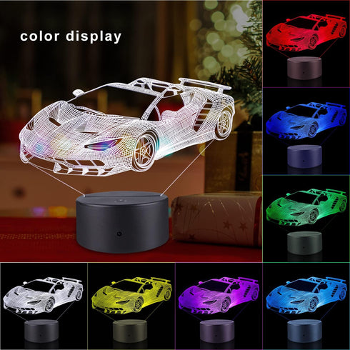 FlyonSea Race Car Gifts,Car Lamp Party Supplies 7 Color Changing Nightlight with Touch and Remote Control?Timer,Cars Light Birthday Christmas Gift...