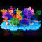 Jexine 100 Pcs Fish Tank Rocks Glow Blue, Fish Tank Stones Accessories Gravel with 10 Pack Artificial Aquatic Plants Fish Tank Plants Plastic Cora...