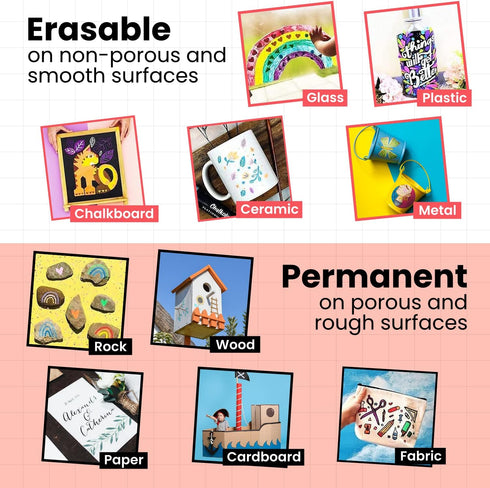 Chalkola White Chalk markers (6 Pack) - White Dry Erase Liquid Chalk Pens for Chalkboard, Blackboard, Window, Bistro, Car Glass, Board, Signs - Er...