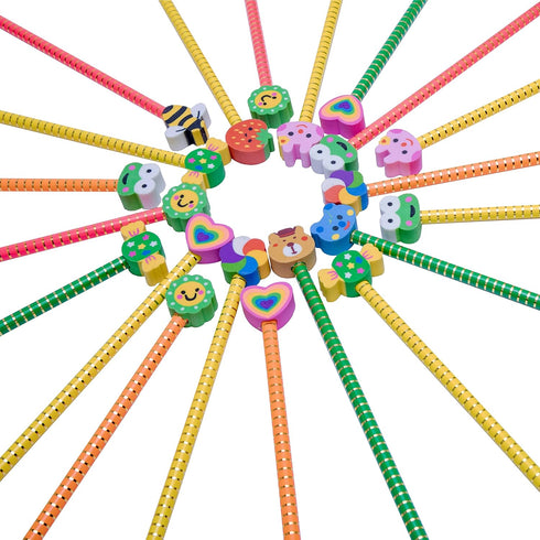 Cute Fun Pencils for Kids, 23 PCS My First Pencil #2 With Animal Cap Erasers for Beginners Ages 4-8-10-12...