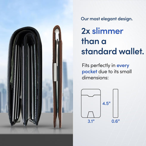 TRAVANDO Mens Slim Wallet with Money Clip AUSTIN RFID Blocking Bifold Credit Card Holder for Men with Gift Box...