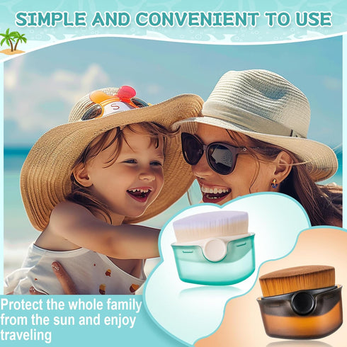 Sunscreen Applicator for Kids, 2pcs Sunscreen Applicator with Protective Lid,Sunscreen Brush and Cleaning Kit Sunblock Applicator for Kids Sun Lot...