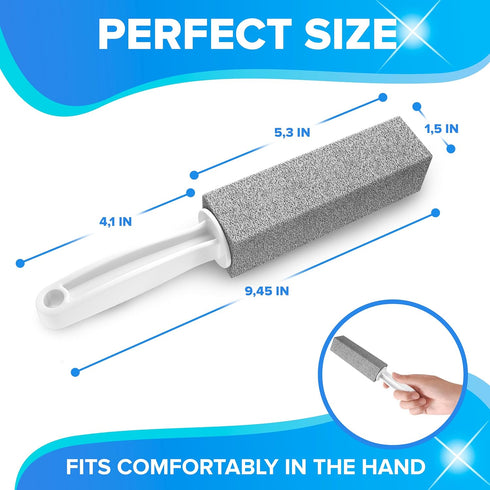 DISIWENE Pumice Cleaning Stone with Handle Toilet Bowl Cleaner Hard Water Ring Remover for Bath/Pool/Kitchen/Household Cleaning (2, 2 Pack with Ha...