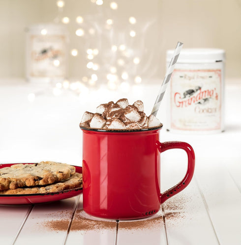 Abbott Collection Enamel Look Stoneware Mug, Red -...