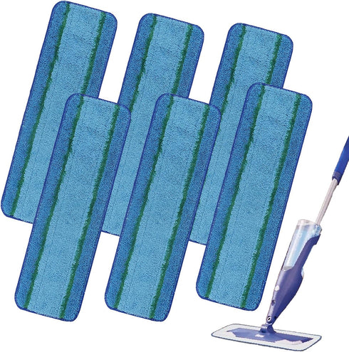 6 Pack Mop Pads Replacement for Bona Mop?18 Inch Reusable Microfiber Cleaning Pads for Hardwood Floors Wet Dry Mops Floor Cleaning Pads...