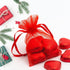 100Pcs Small Organza Bags 3x4 Inch, Red Drawstring Christmas Candy Gift Bags, Baby Shower Favor Bag Mesh Jewelry Pouches...